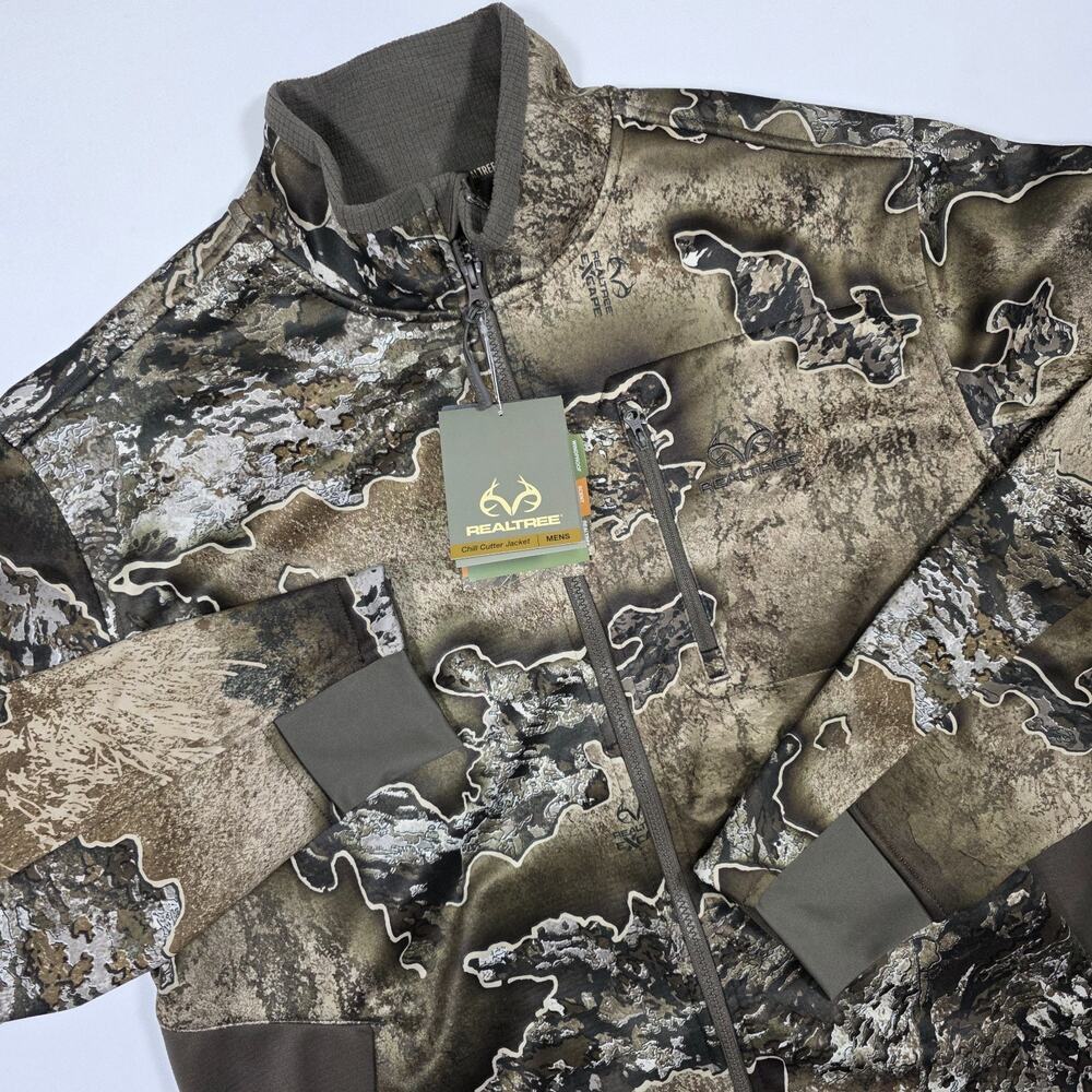 Realtree EXCAPE Men’s Large Chill Cutter Softshell Jacket Camo Full Zip Hunting